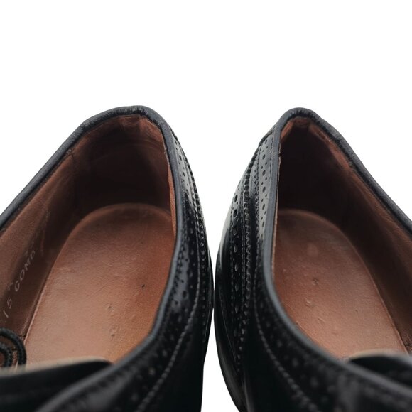 Allen Edmonds McAllister Black Leather Dress Shoes Mens 8A Wingtip Brogue Oxford - Picture 12 of 13